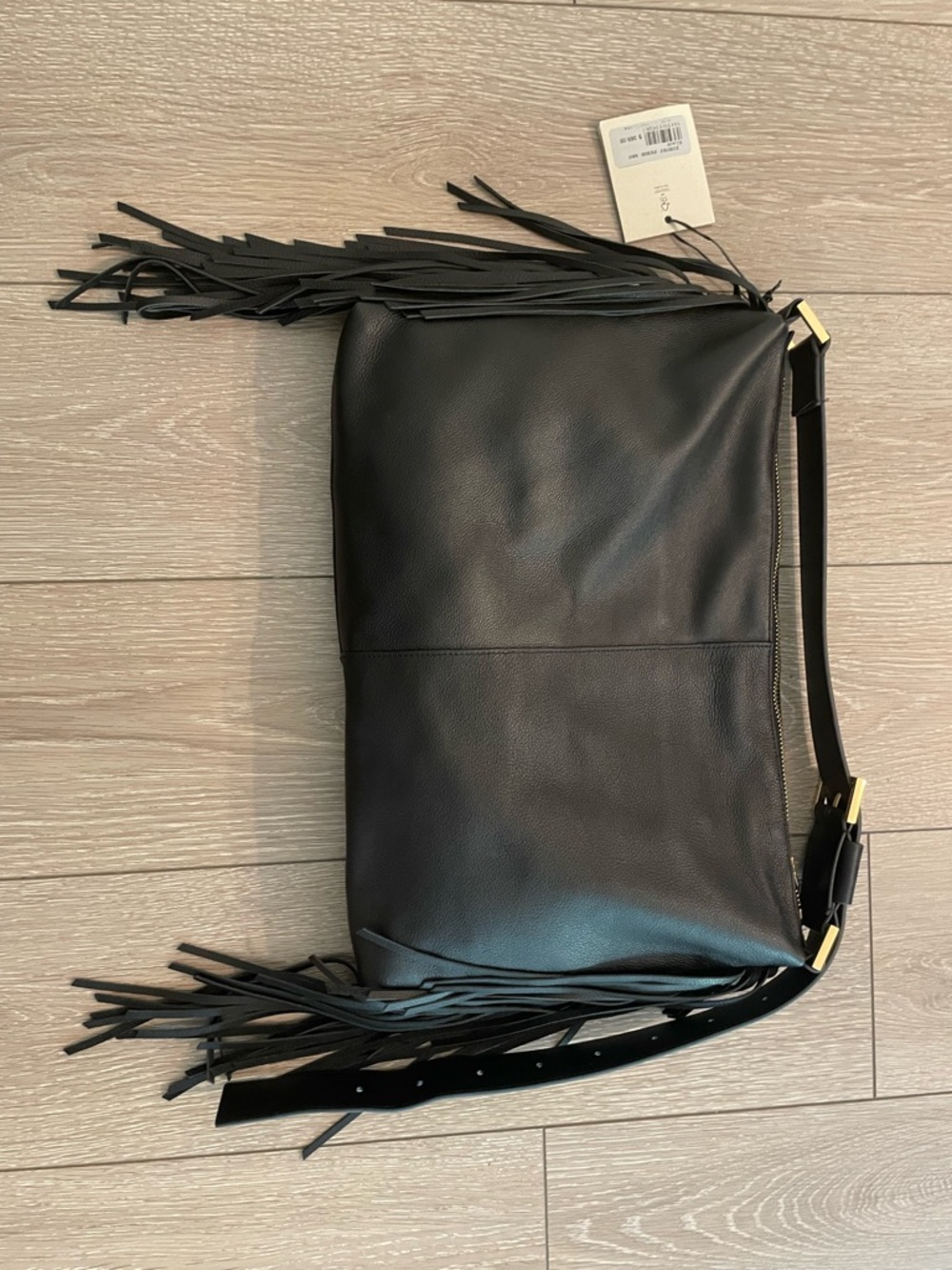 All Saints Edbury Leather Fringed Shoulder Bag - Picture 10 of 13
